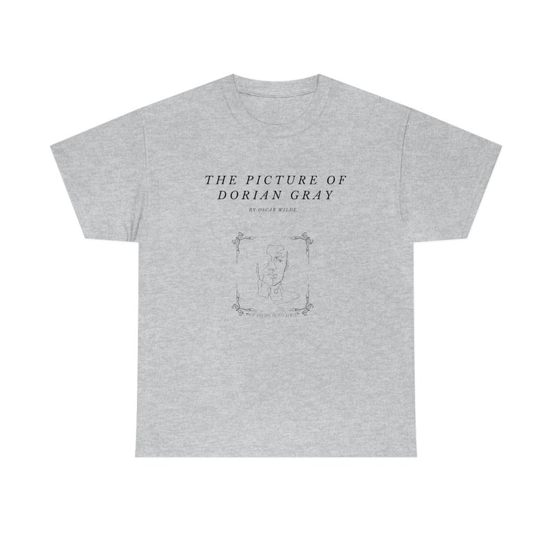 Dorian Gray Oscar Wilde Shirt Library T Shirt Literary Poet Shirt Light Academia Shirt Bookish Crewneck Dark Academia Line Art Book Tshirt Ash