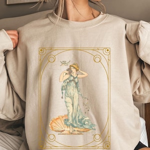 Moletom Botanical Tarot Moletom Shakespeare Safo Camisa Sáfica Carta de Tarô Moletom Sáfico Gola Redonda Moletom Alta Sacerdotisa Ártemis