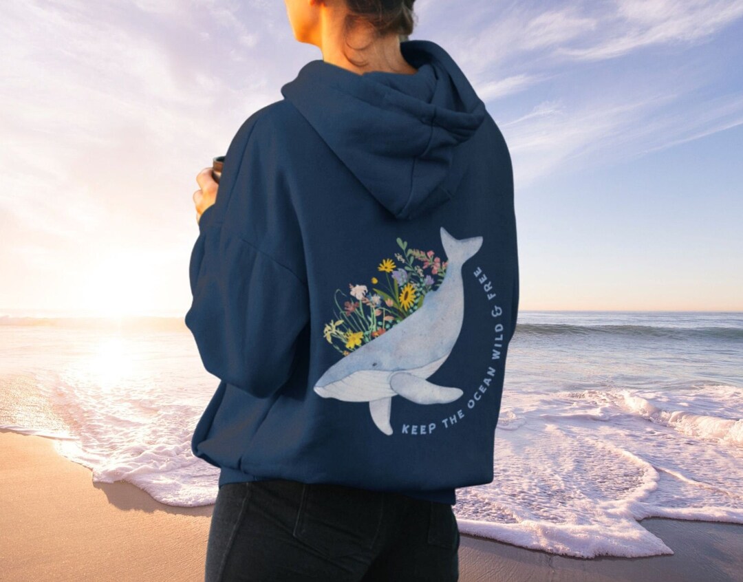 Whale Hoodie Whale Flower Sweatshirt Orca Whale Hoodies