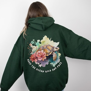 Save The Turtles Hoodie Respect The Locals Save The Ocean Hoodie Turtle Shirt Turtle Sweater Protect The Turtles, Cottage Core Turtle Shirt