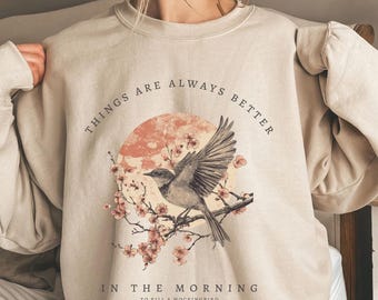 To Kill A Mockingbird Sweatshirt Harper Lee Literary Crewneck To Killa Mockingbird To Kill A Mocking Bird Light Academia Botanical Sweater