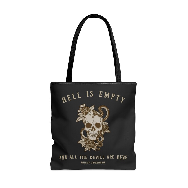 Shakespeare Tote Bag Gothic Tote Bag Dark Academia Bag Book Tote Shakespeare Quote Trendy Tote Bag College Apparel Bookish Tote Goth Bag image 3