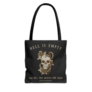 Shakespeare Tote Bag Gothic Tote Bag Dark Academia Bag Book Tote Shakespeare Quote Trendy Tote Bag College Apparel Bookish Tote Goth Bag image 4