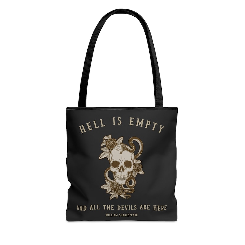 Shakespeare Tote Bag Gothic Tote Bag Dark Academia Bag Book Tote Shakespeare Quote Trendy Tote Bag College Apparel Bookish Tote Goth Bag image 4