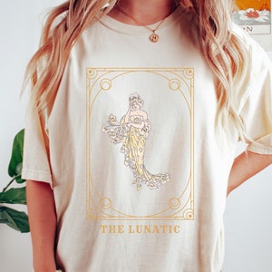 El lunático Shakespeare camisa botánica tarot tarjeta camisa noches de verano sueño coqueta camisa coqueta ropa coqueta top light academia