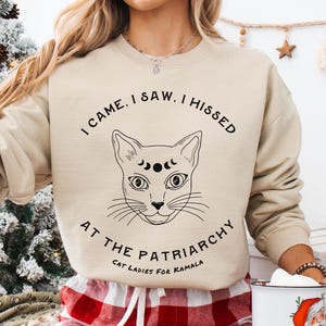 Harris Walz Sweatshirt Kamala Harris Sweatshirt Cat Ladies For Kamala Childless Cat Lady Crewneck Kamala Harris Merch Anti Trump Sweatshirt
