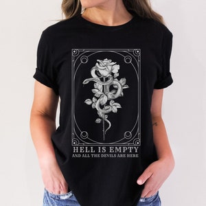 Hell Is Empty Shirt Dark Academia Kleding Shakespeare Shirt Tarotkaart Fairy Grunge Kleding Fairycore Dichter Shirt Light Academia Shirt