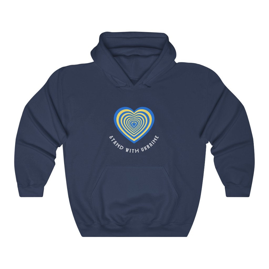 Stand With Ukraine Hoodie - Support Slogan Pullover, Cotton Blend, All Seasons (AF Merch) 6 thumbnail image