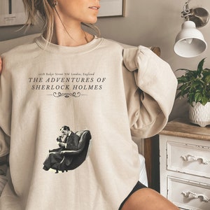 Sherlock Holmes Sweatshirt 221B Baker Street Gift The Game Is Afoot Academia Sweater Literature Gift Bookish Crewneck Book Lover Gifts