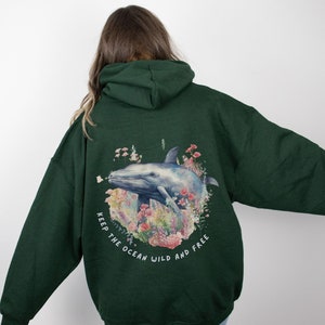 Whale Hoodie Whale Sweatshirt Marine Life Gift Ocean Sweatshirt Whale Shirt Humpback Whale Beluga Whale Manatee Hoodie Save The Ocean Hoodie