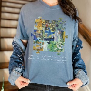 Vincent Van Gogh Shirt Famous Painting Collage T Shirt Starry Night Renaissance Shirt Art History Gift For Painter Artsy Dark Academia Shirt