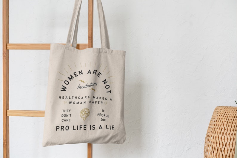 Pro Choice Tote Bag Aesthetic Fuck The Patriarchy Abortion Is Healthcare Bans Off Our Bodies Tote My Body My Rules Retro Feminist Totebag image 1