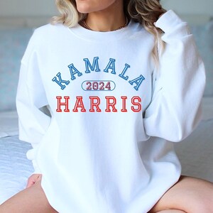 Kamala Harris 2024 Sweatshirt Madam President Crewneck Vote For Kamala 2024 Election Sweater Making Herstory Future Is Female Kamala Gift