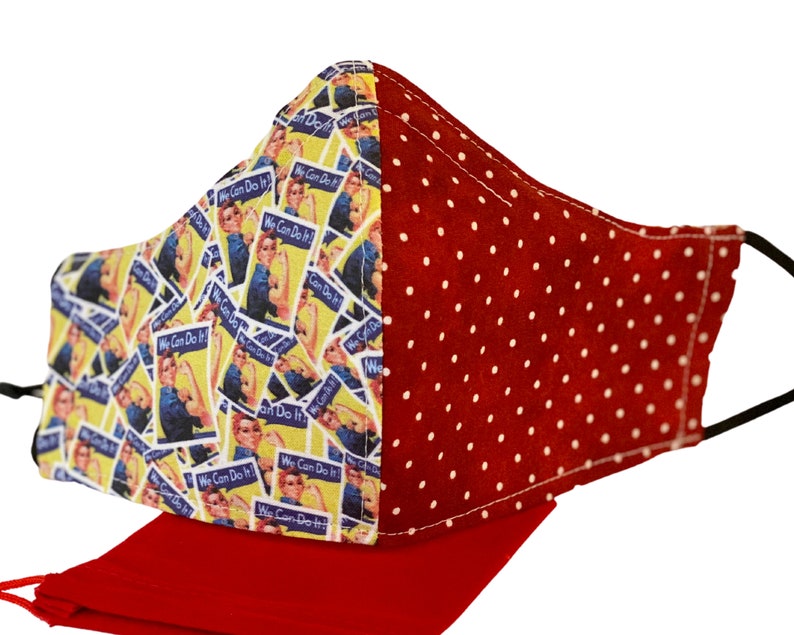 Double Sided Rosie the Riveter Face Mask Womens Equality image 0