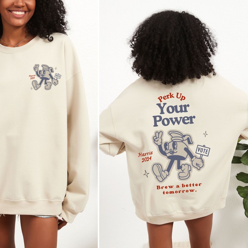 2024 Election Mascot Sweatshirt Retro Harris Walz Crewneck Kamala