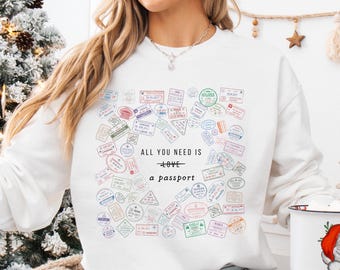 Travel Sweatshirt Travel Crew Neck Travel Long Sleeve Tshirt Bon Voyage Travel Lover Gifts Travel Gift For Travel Preppy Clothes Traveler