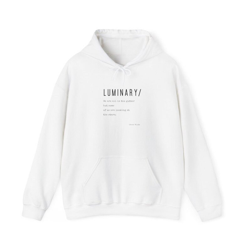 Oscar Wilde Hoodie Minimalist Quote Hoodie Oscar Wilde Sweatshirt Literary Quote Gift Book Definition Hoodie Literature Hoodie Bookish Gift White