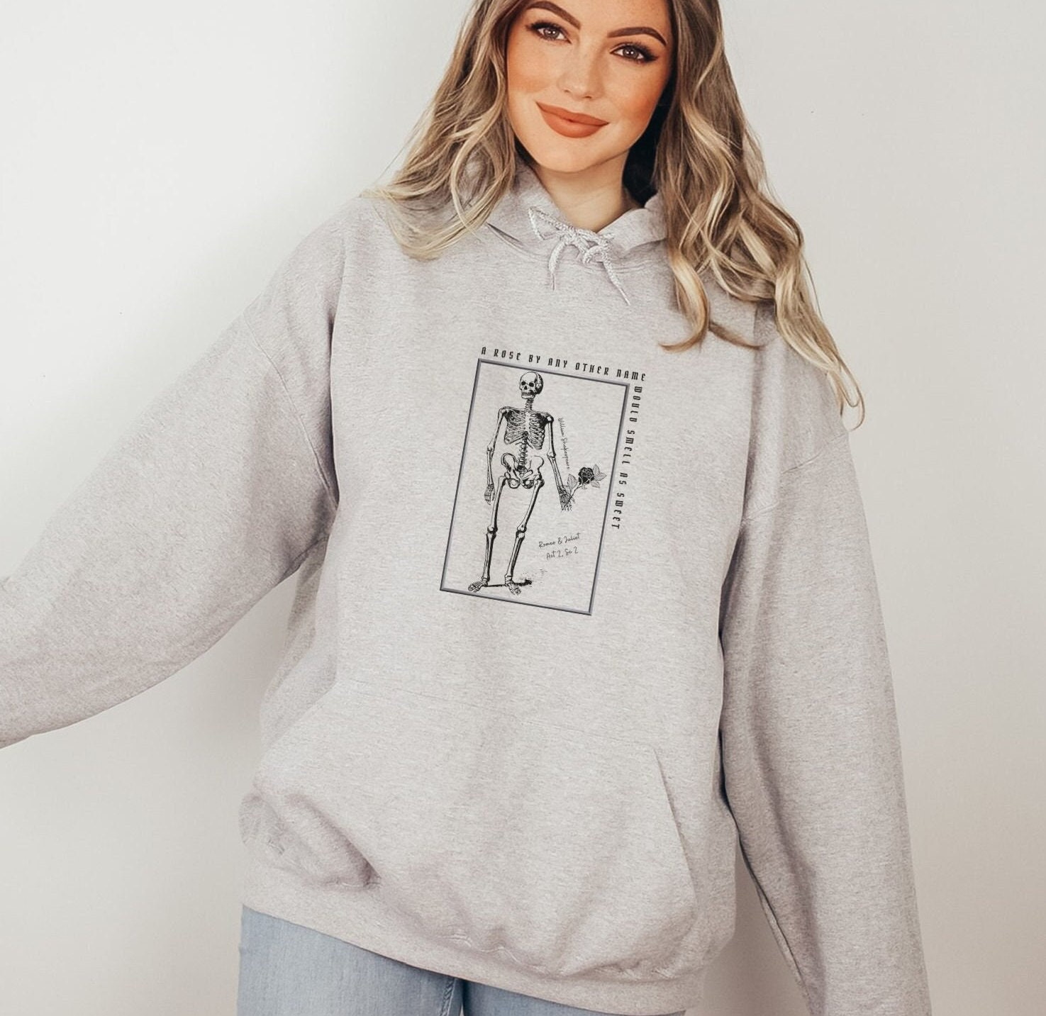 Romeo And Juliet Hoodie Shakespeare Hoodie Emo Sweatshirt Dark Academia Hoodie Goblincore Top Alt Hoodie Grunge Soft Goth Y2K Skull Hoodie