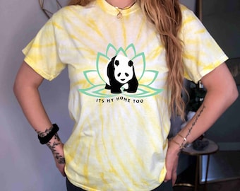 Panda Shirt Tye Dye Shirt Earth TShirt Vintage Climate Change Tie Dye Environmental Tee Animal Rights Shirt Indie T Shirt Good Energy Shirt