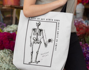 Romeo and Juliet Dark Academia Tote Bag Shakespeare Gifts Literary Tote Bag Goth Tote Tarot Card Tote Bag Aesthetic Vintage Theater Gifts