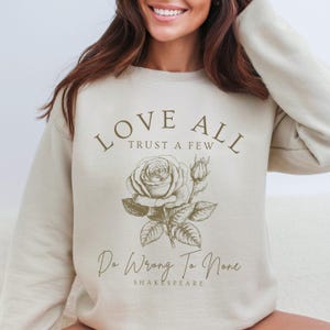 Shakespeare Sweatshirt Literature Sweater Gothic Clothing Bookcore Crewneck Dark Academia Shakespeare Gifts Light Academia Literary Gift