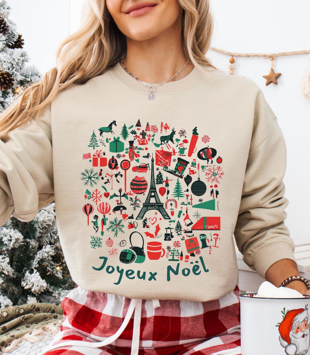 Joyeux Noel Sweatshirt Merry Christmas Crewneck Coquette