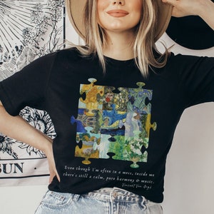 Van Gogh Shirt Vincent Van Gogh TShirt Art Print Collage Sunflowers Painting Gifts For Painters Light Academia Artist Shirt Artsy Aesthetic