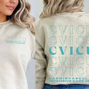 CVICU Enfermera Sudadera CVICU Crewneck Enfermera Graduación Regalo Camisa Cardiovascular Cvicu Sudadera Enfermera Regalos Enfermera Cardíaca Regalo de Graduación