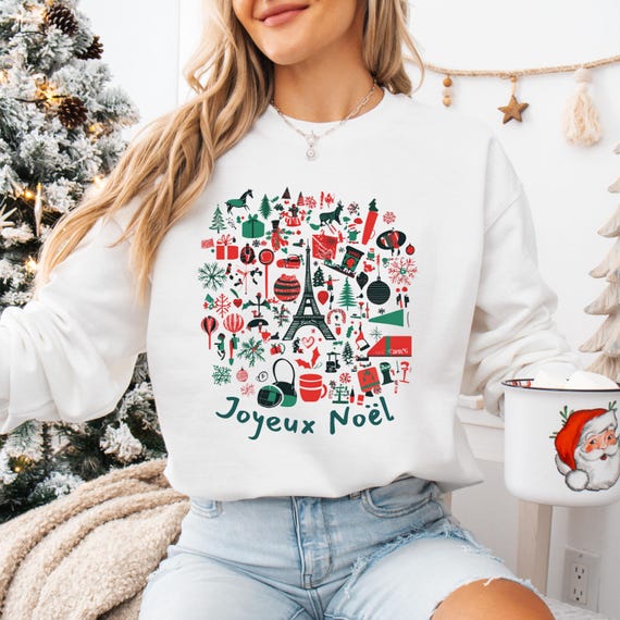 Sweat Shirt Noël Bordure En Fausse Fourrure Sweat Shirt