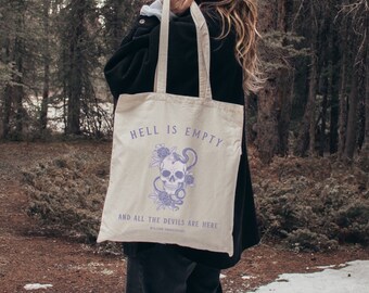 Shakespeare Tote Bag Dark Cottagecore Tote Bag Goblincore Tote Bag Whimsigoth Totebag Dark Academia Regalos Whimsigoth Regalos Poeta Tote Bag
