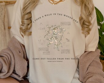 Thoreau Shirt Poet Shirt Light Academia T Shirt Fairy Grunge Fairycore Shirt Dark Academia Bookish Shirts Cottagecore Clothing Cottage Core