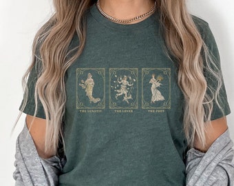 Midsummer Nights Dream Shirt Dark Academia Clothing Shakespeare Shirt Fairy Grunge Tarot Card Fairycore Tee Light Academia Shirt Poet Shirt