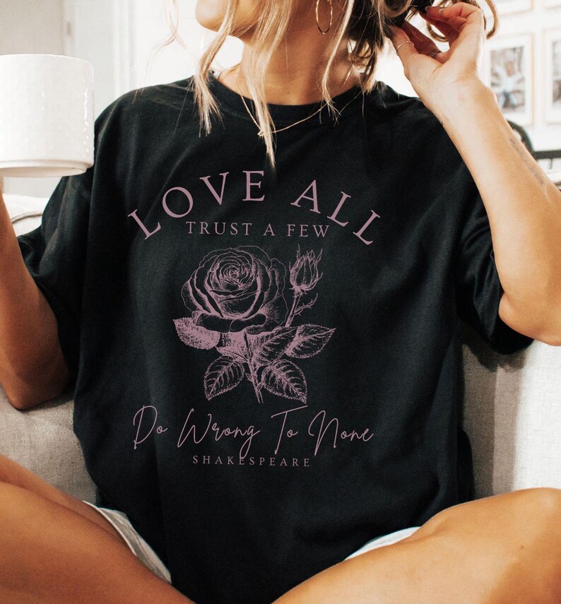 Shakespeare Shirt Dark Academia Clothing Literary Gift Bookcore Shirt Light Academia Clothes Gothic Clothing Bookish Shirt Grandpacore Shirt Black