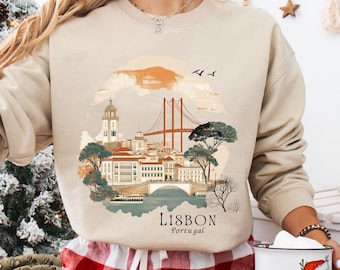 Lisbon Portugal Sweatshirt Portuguese Art Sweatshirt Lisbon Portugal Gift Lisboa Portugal Sweater Souvenir Top Preppy Clothes Art Lover Gift
