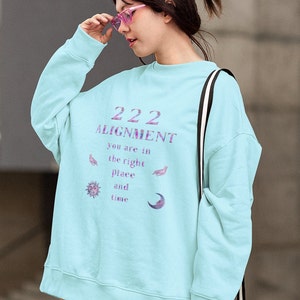 222 Angelo Numero Felpa Angelo Girocollo Angelo Nucleo Angelo Numeri Camicia Angelo Mistico Estetico Buona Energia Camicia Crescita Mentalità Camicia