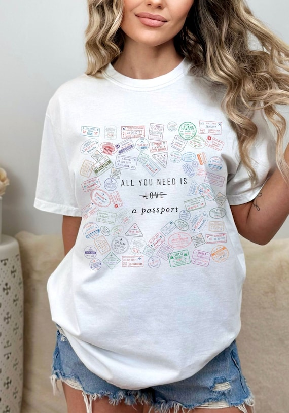 Passport Stamps Shirt Travel Lover T Shirt Wanderlust Shirts