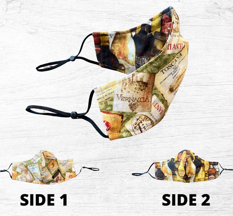 Face Mask Wine Fun Face Mask Womens Face Mask Washable Face image 2