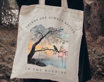 To Kill A Mockingbird Tote Bag Harper Lee Tote Bag Literary Tote Light Academia Tote Bag Library Bookish Tote Dark Academia Bag Canvas Bag