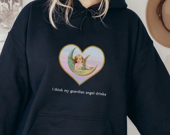 Coqueta sudadera con capucha Angelcore Sudadera Light Academia Cottagecore Sudadera con capucha Coqueta Estética Fairycore Coqueta Camisa Cottage Core Angel Sudadera con capucha
