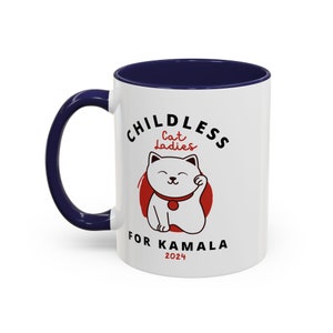 Childless Cat Lady Mug Kamala Harris  Mug Cat Ladies For Kamala Mugs Japanese Cat Mug Madam President Feminist Smash The Patriarchy Mug