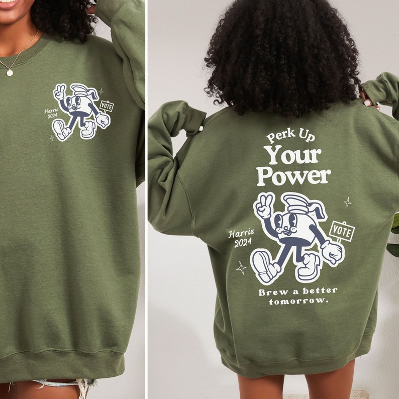 2024 Election Mascot Sweatshirt Retro Harris Walz Crewneck Kamala