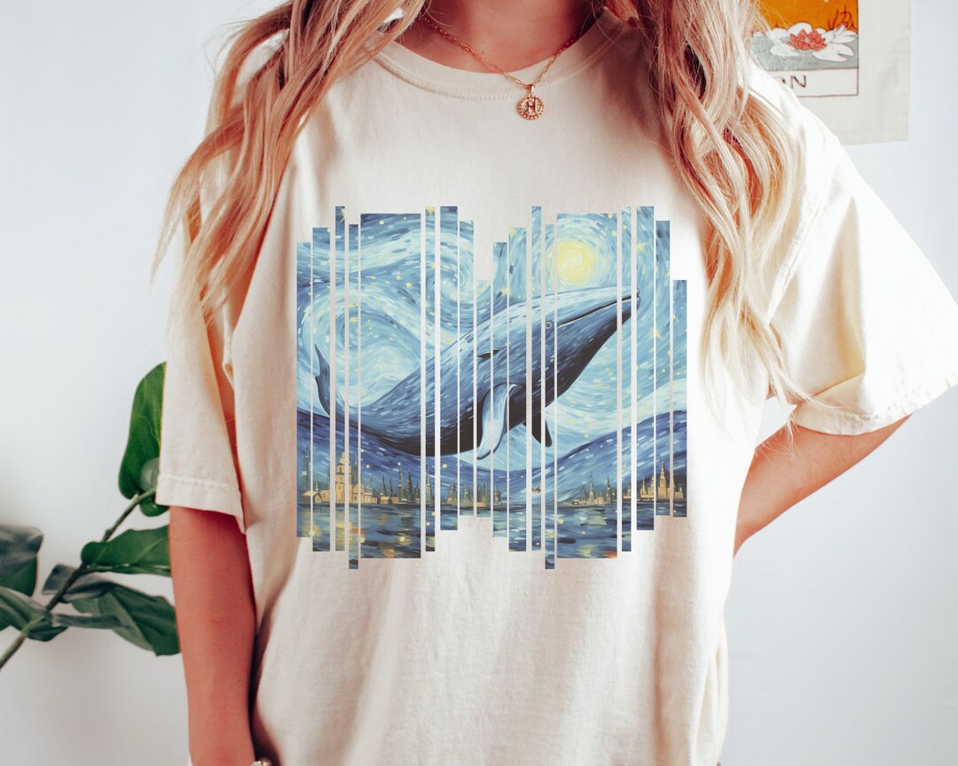 Van Gogh Starry Night Shirt Whale T Shirt Whale Shirt Artsy Painting ...