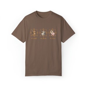The Sun The Moon The Stars Le Soleil La Lune Celestial Shirt Moon Child Tee Tarot Card T Shirt Sappho Goddess Sapphic Shirt Artemis Crewneck Espresso