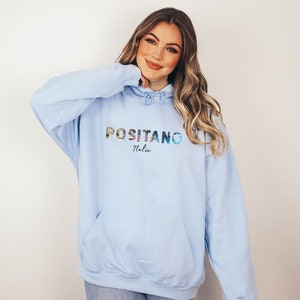 Positano Italy Hoodie Italian Sweatshirt Positano Italia Gifts Italy Vacation Hoodie European City Travel Sweatshirts Lake Como Almafi Coast