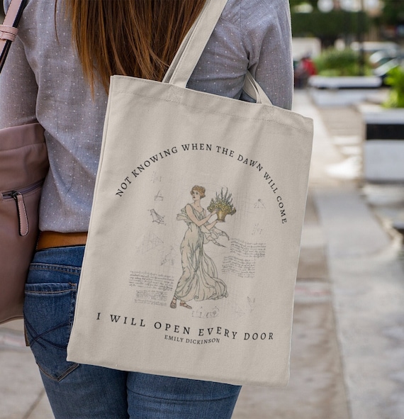 Emily Dickinson Tote Bag Literary Totebag Light Academia Tote Sappho Tote Bag Sapphic Totebag Dark Academia Tote Victorian Tote Bookish Gift