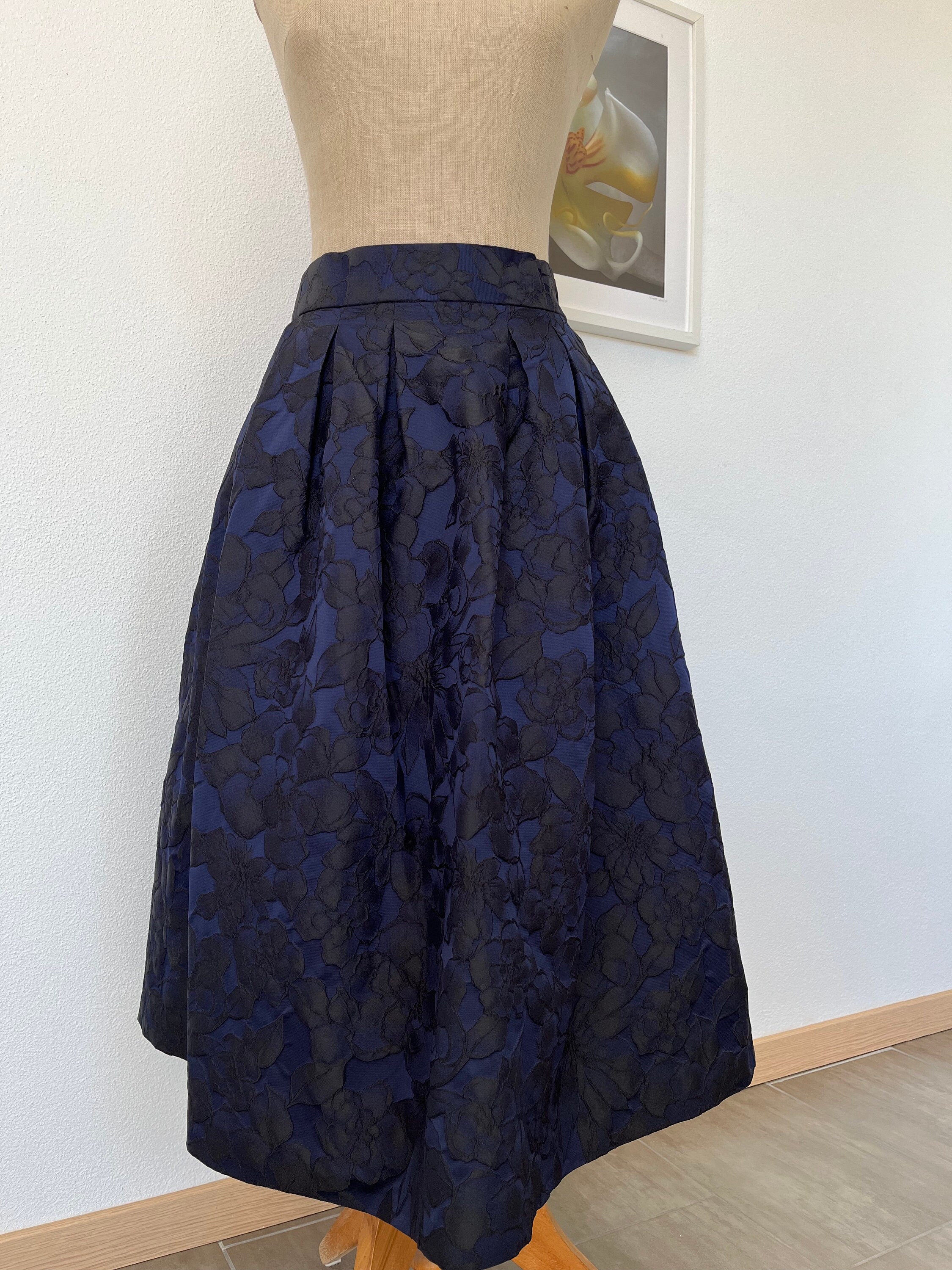 Feminine Finest Italian Jacquard A-line Skirt Hand Crafted - Etsy