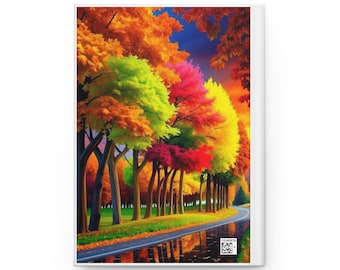 Colorful Autumn Trees Hardcover Journal | Fall Landscape Notebook