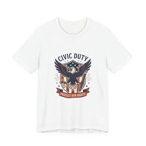 Maglietta Civic Duty Eagle / Diritti patriottici, maglietta vintage americana per la giustizia