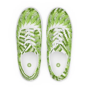 Floresta tropical folhas de palmeira guirlanda de folhas para férias de verão imagens sapatos femininos de lona com cadarço