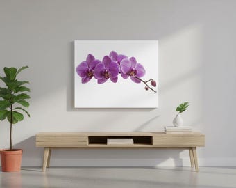 Purple Orchid Branch Matte Canvas | Stretched Wall Art